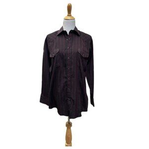 Panhandle Slim men’s long sleeve snap M shirt black red